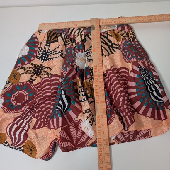 Scotch & Soda Sun Ray Asymmetrical Skirt Womens Size Medium Tan Floral Short - Picture 11 of 13